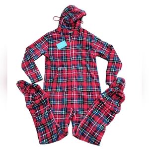 NWT Unisex Alexander Del Rossa Fleece Footie Pajamas Size M